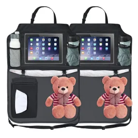 2x Back Seat Car Boot Organiser Multi-Pocket Cargo with Tissue Box Car