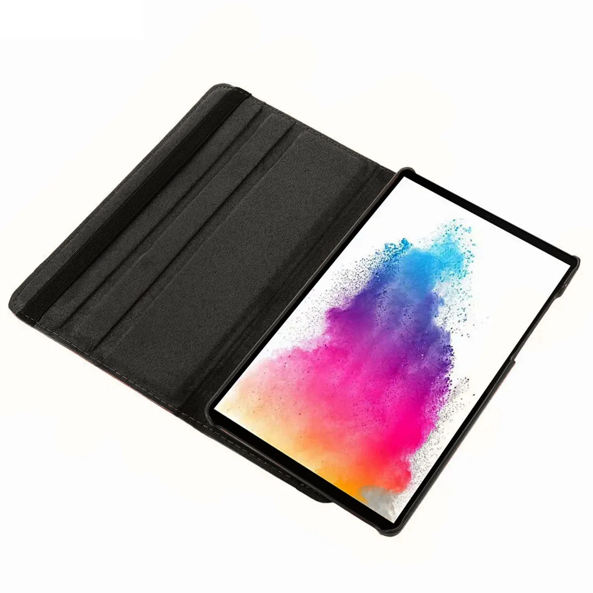 360 Degree Swivel Multi-Angle Stand Folio Leather Cover   Protective Hard Back Shell Case for Samsung Galaxy Tab A Tablet