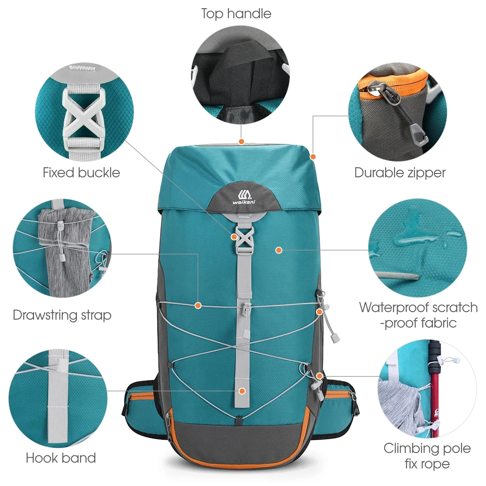 40 L Large Capacity Lightweight Insulated Hydration Backpack Shoulder Leisure Outdoor Sports Backpack for Hiking Cycling Camping