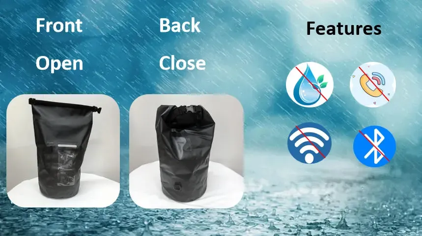 5. Faraday Tote Bag - 15L Waterproof Dry Bag for Electronic Device Security & Transport