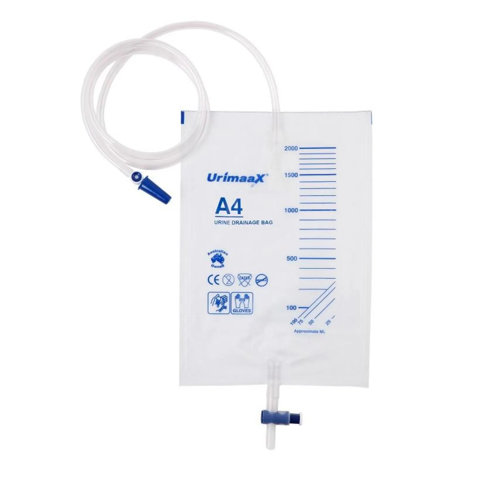 A4 Urinary Drainage Bag 2000ml Sterile - Urimaax (1)