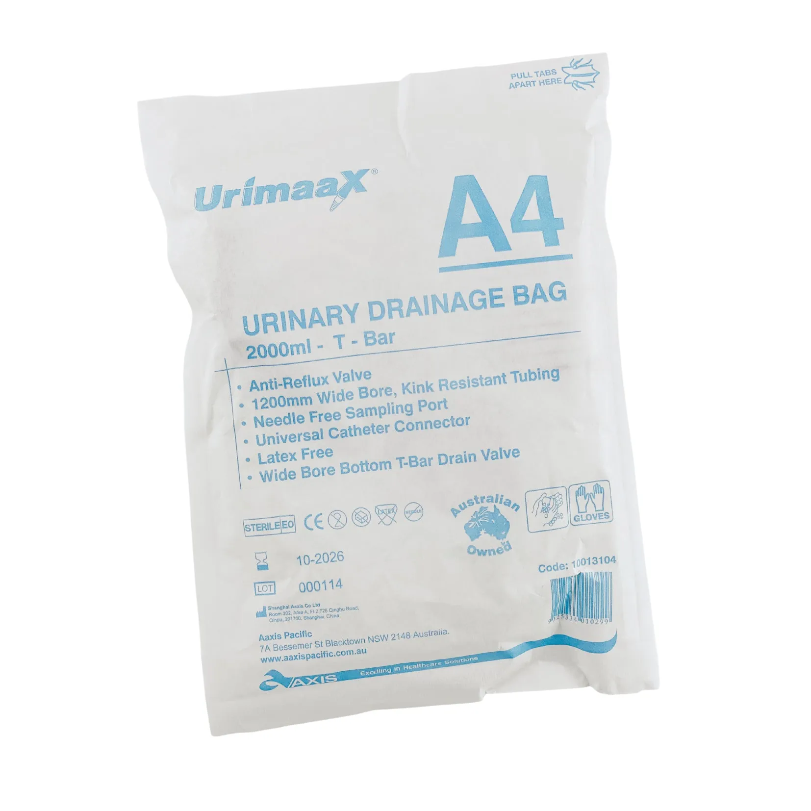 A4 Urinary Drainage Bag 2000ml Sterile - Urimaax (1)