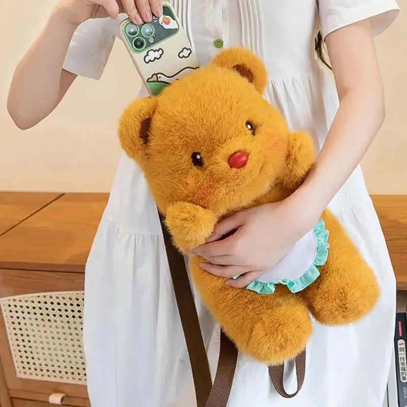 Adorable Bear Plush Backpack - Fun Cartoon Bag for Kids & Teens