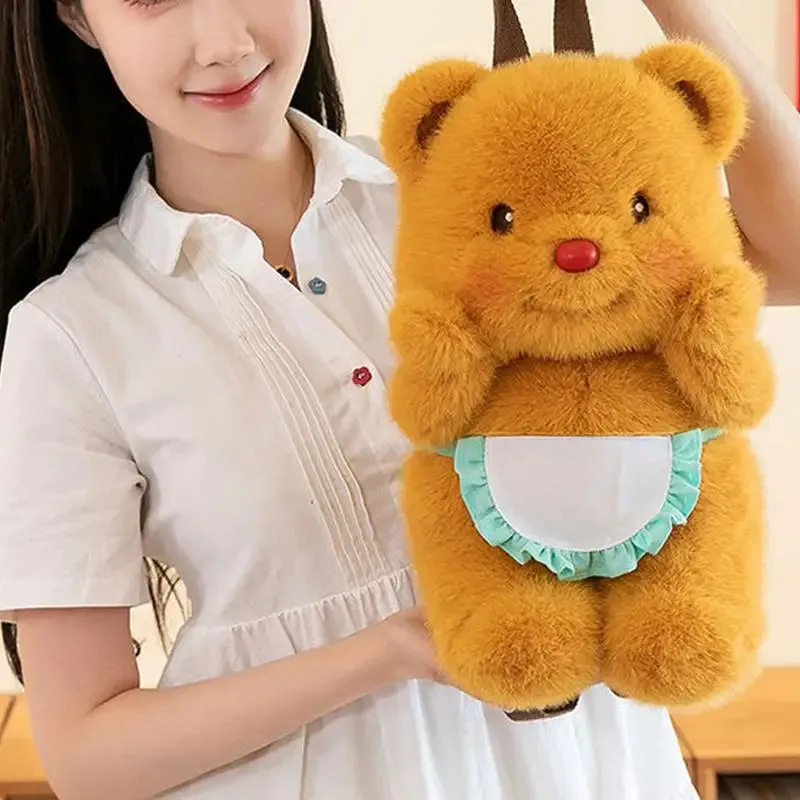 Adorable Bear Plush Backpack - Fun Cartoon Bag for Kids & Teens