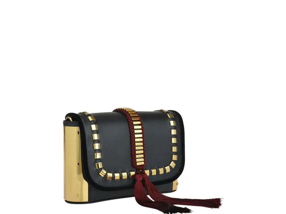 Alberta Ferretti Studded Tassel Detail Shoulder Bag