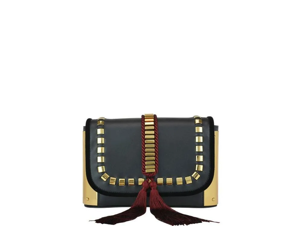 Alberta Ferretti Studded Tassel Detail Shoulder Bag