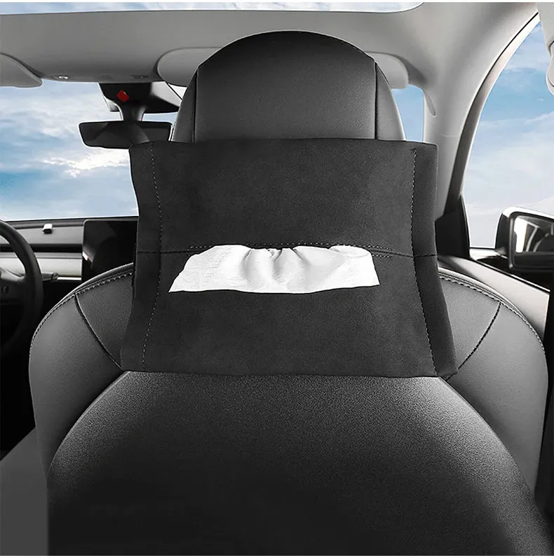 Alcantara Hidden Tissue Box for Tesla Model 3 & Model Y