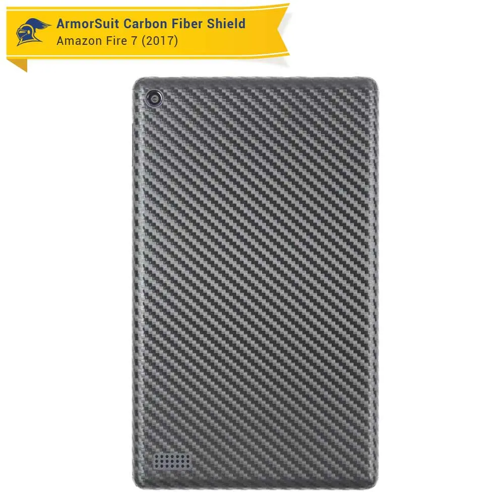 Amazon Fire 7" Screen Protector (2017 Release)   Black Carbon Fiber Full Body Skin Protector