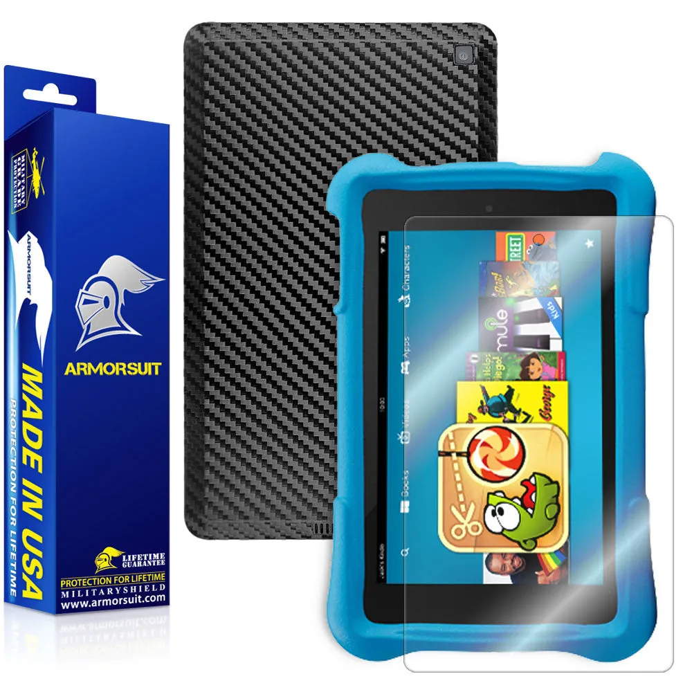 Amazon Fire HD 6 Kids Edition Screen Protector   Black Carbon Fiber Skin