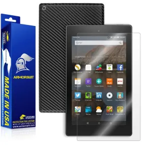 Amazon Fire HD 8" Screen Protector (2015)(5th Gen)   Black Carbon Fiber Full Body Skin Protector