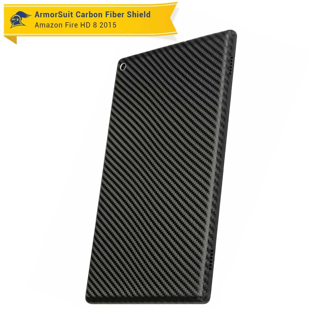 Amazon Fire HD 8" Screen Protector (2015)(5th Gen)   Black Carbon Fiber Full Body Skin Protector