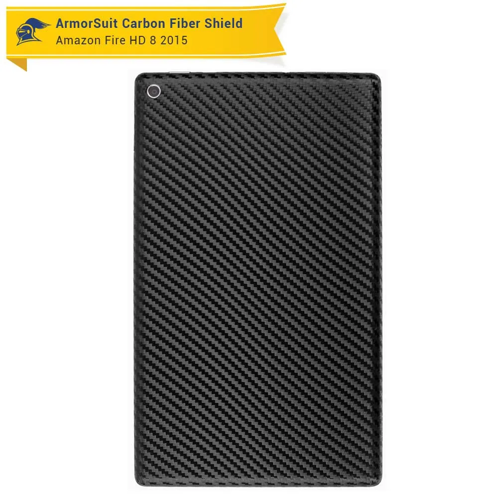 Amazon Fire HD 8" Screen Protector (2015)(5th Gen)   Black Carbon Fiber Full Body Skin Protector