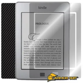 Amazon Kindle Touch Screen Protector   Black Carbon Fiber Skin Protector