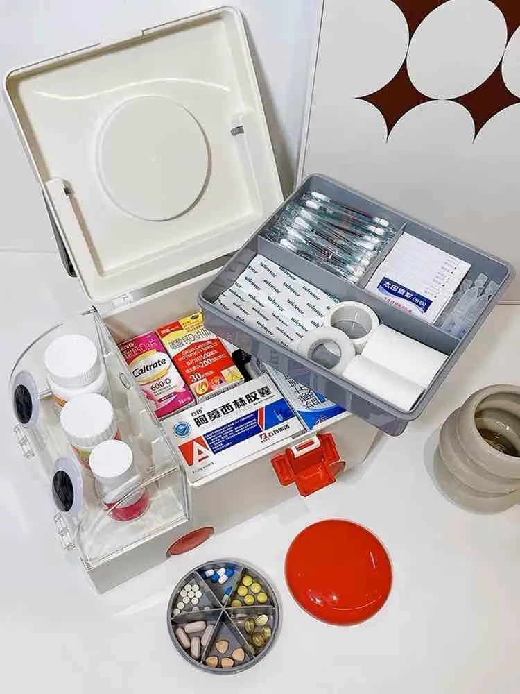 Ambulance Family First Aid Kit - Cute Medicine Lock Storage Box Organizer