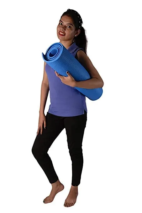 Anti-Skid 6 Feet Long Extra Thick Yoga Mat (Blue)