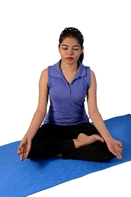 Anti-Skid 6 Feet Long Extra Thick Yoga Mat (Blue)