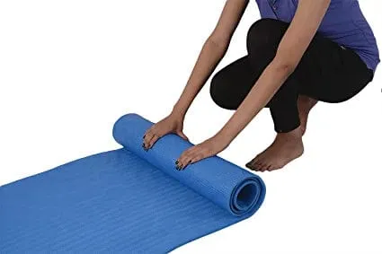 Anti-Skid 6 Feet Long Extra Thick Yoga Mat (Blue)