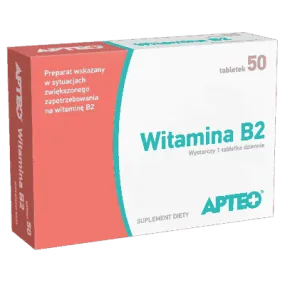 APTEO Vitamin B2 3mg x 50 tablets, vitamin b 2, riboflavin tablets, vit b2