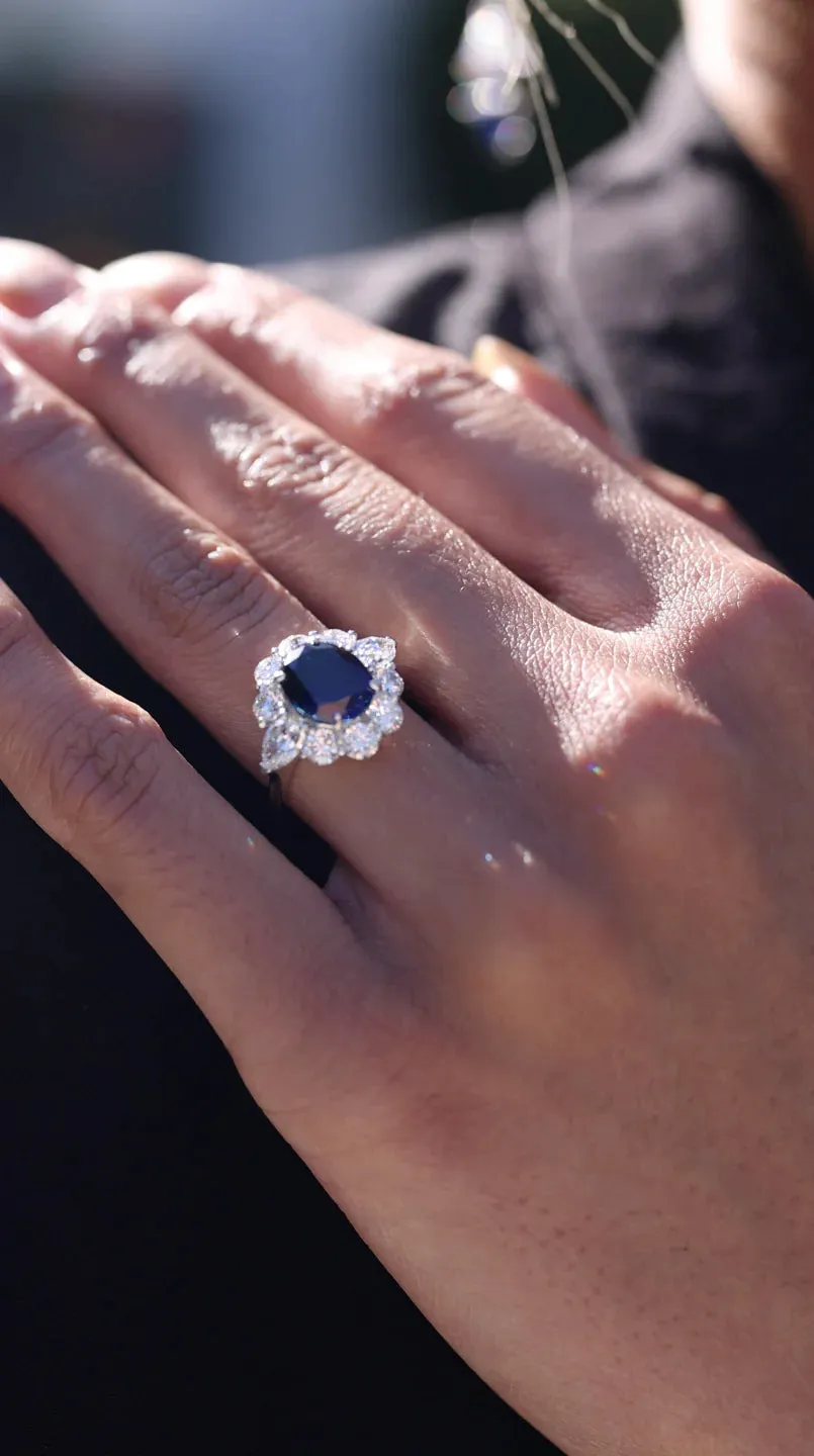 Art Deco Blue Sapphire Ring