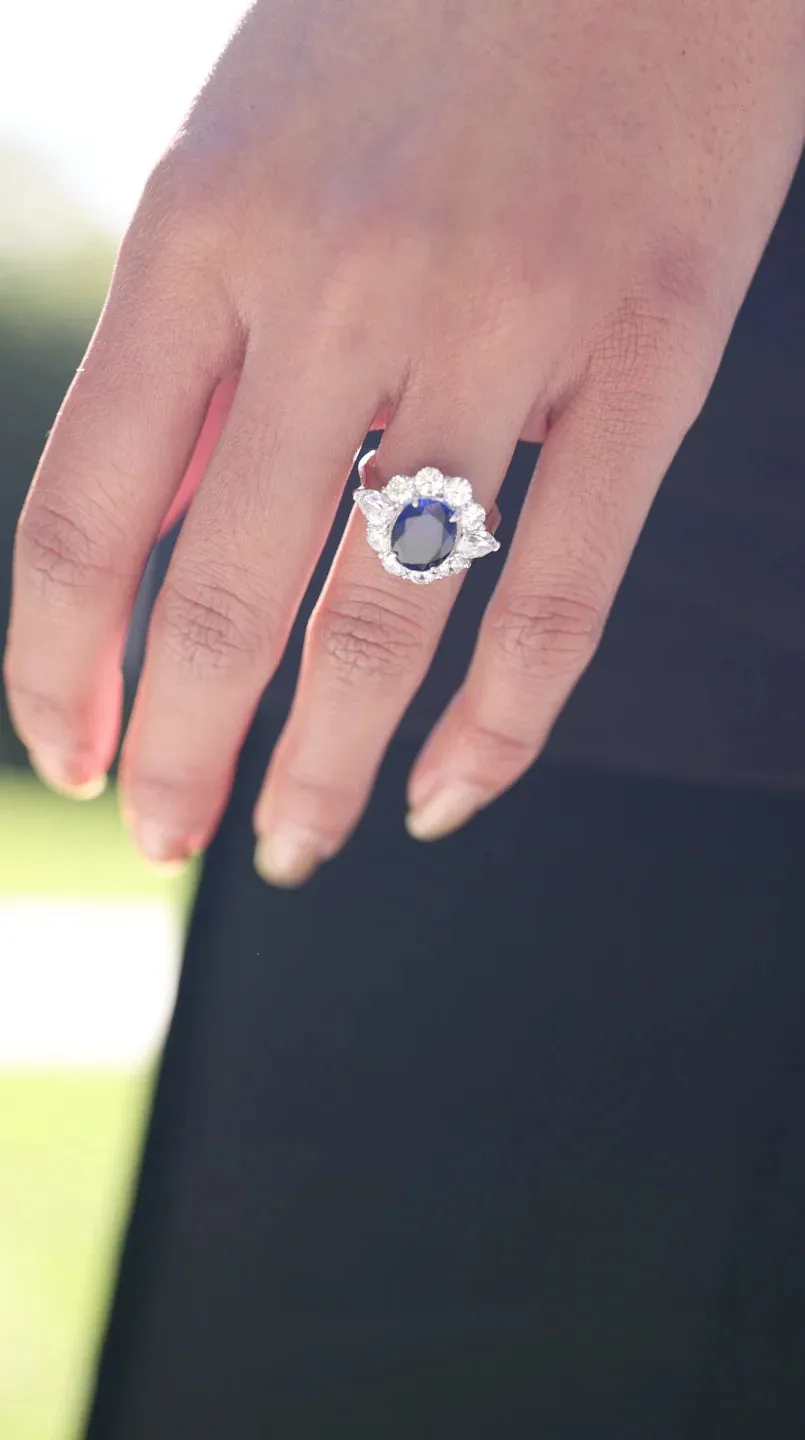 Art Deco Blue Sapphire Ring