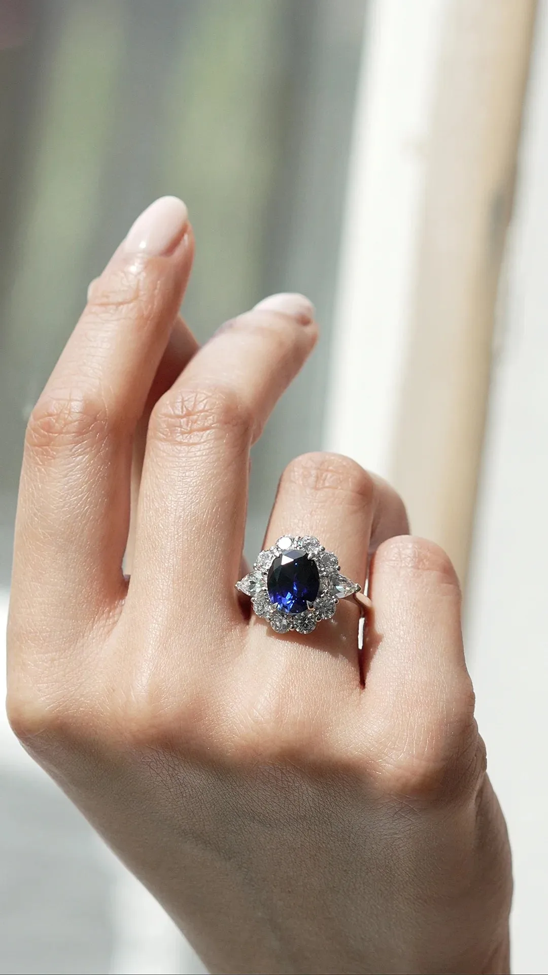 Art Deco Blue Sapphire Ring