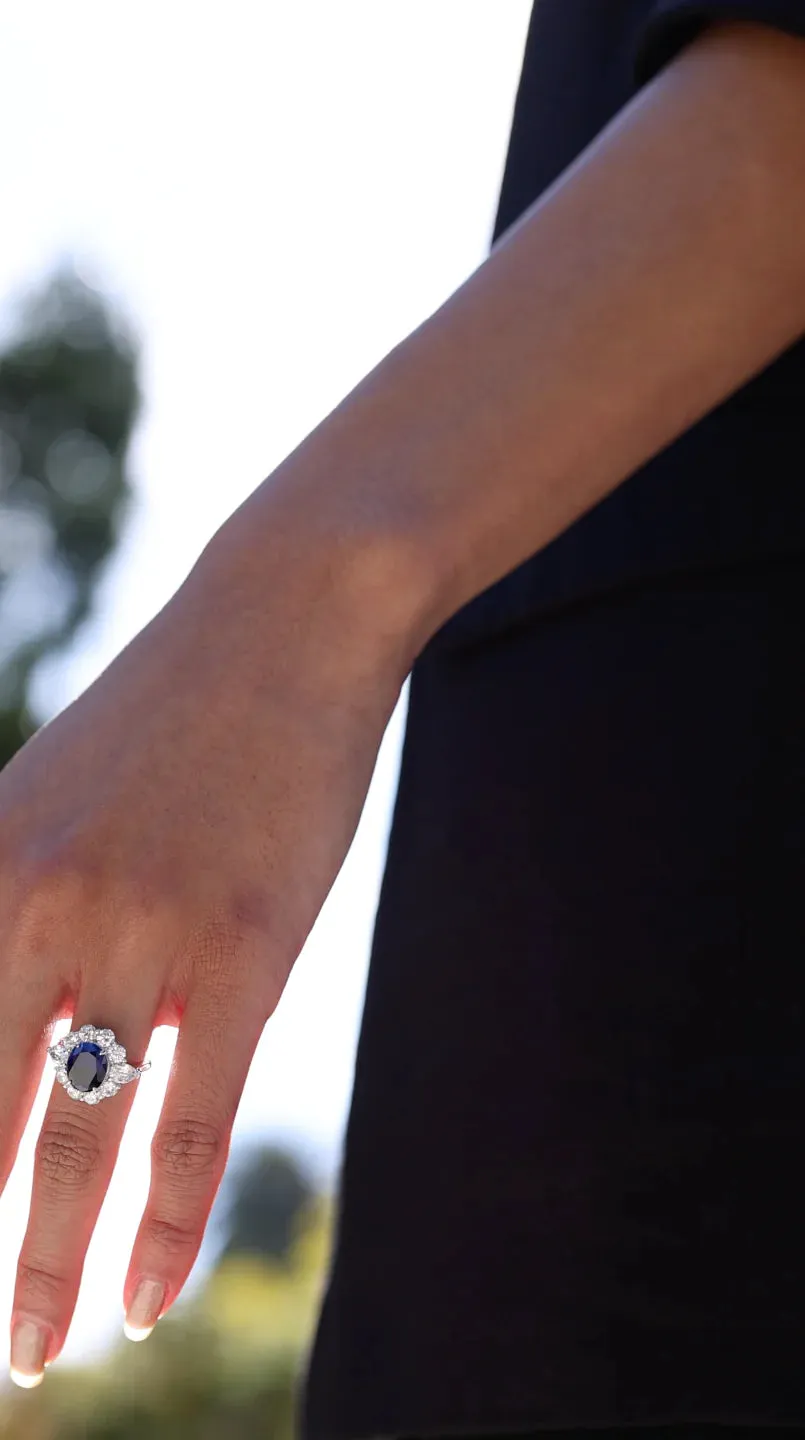 Art Deco Blue Sapphire Ring