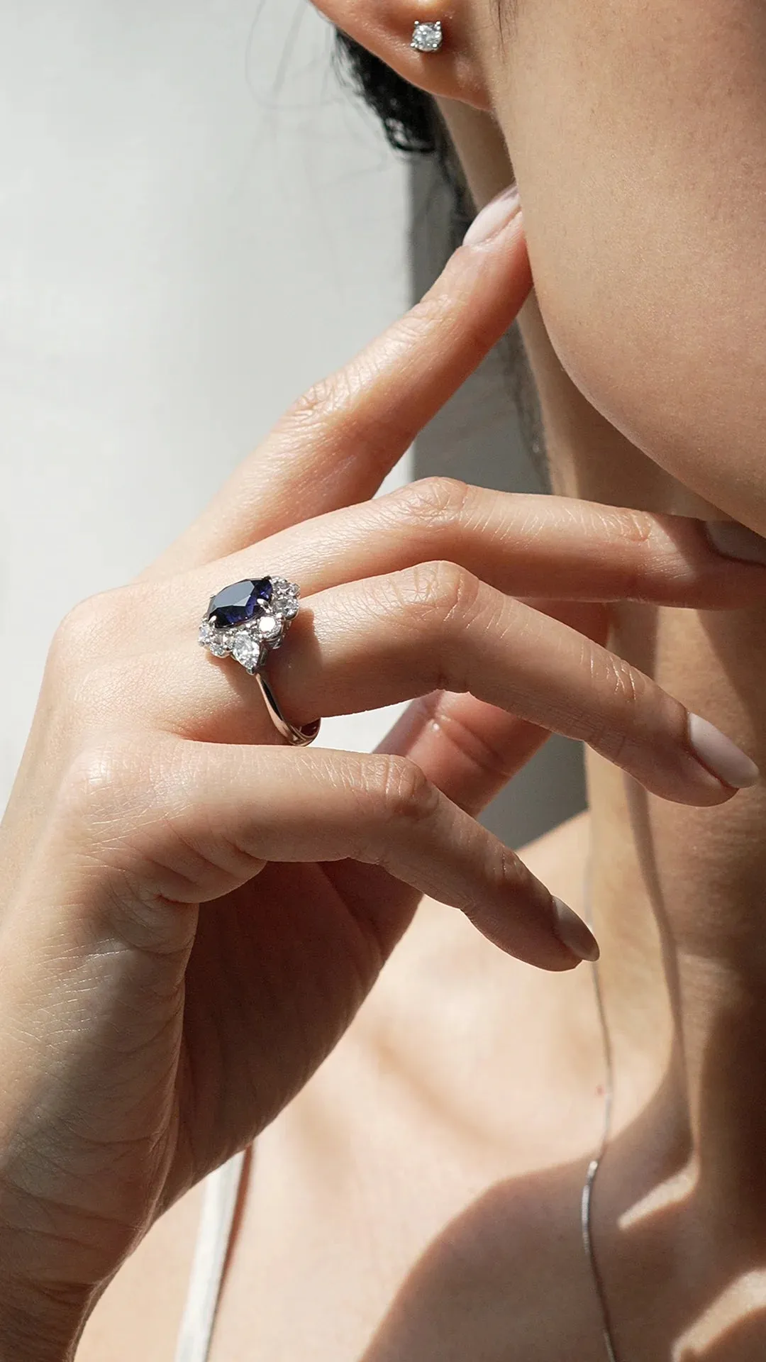 Art Deco Blue Sapphire Ring