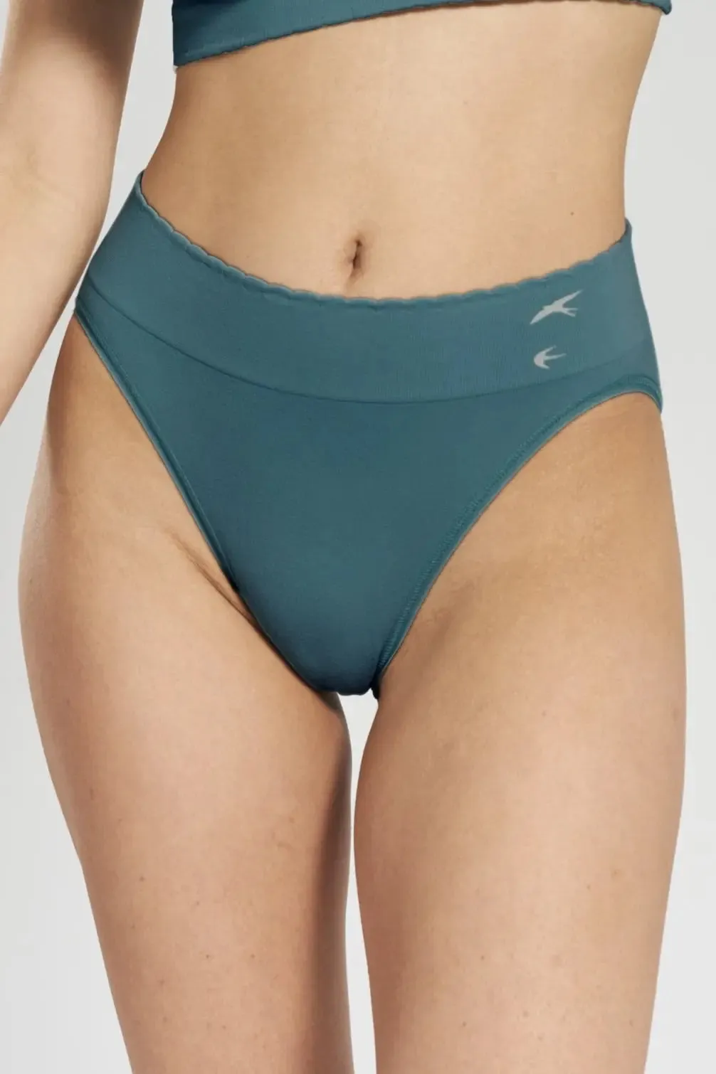 Asagao Seamless Stretch-Bamboo Briefs - Seabed Blue