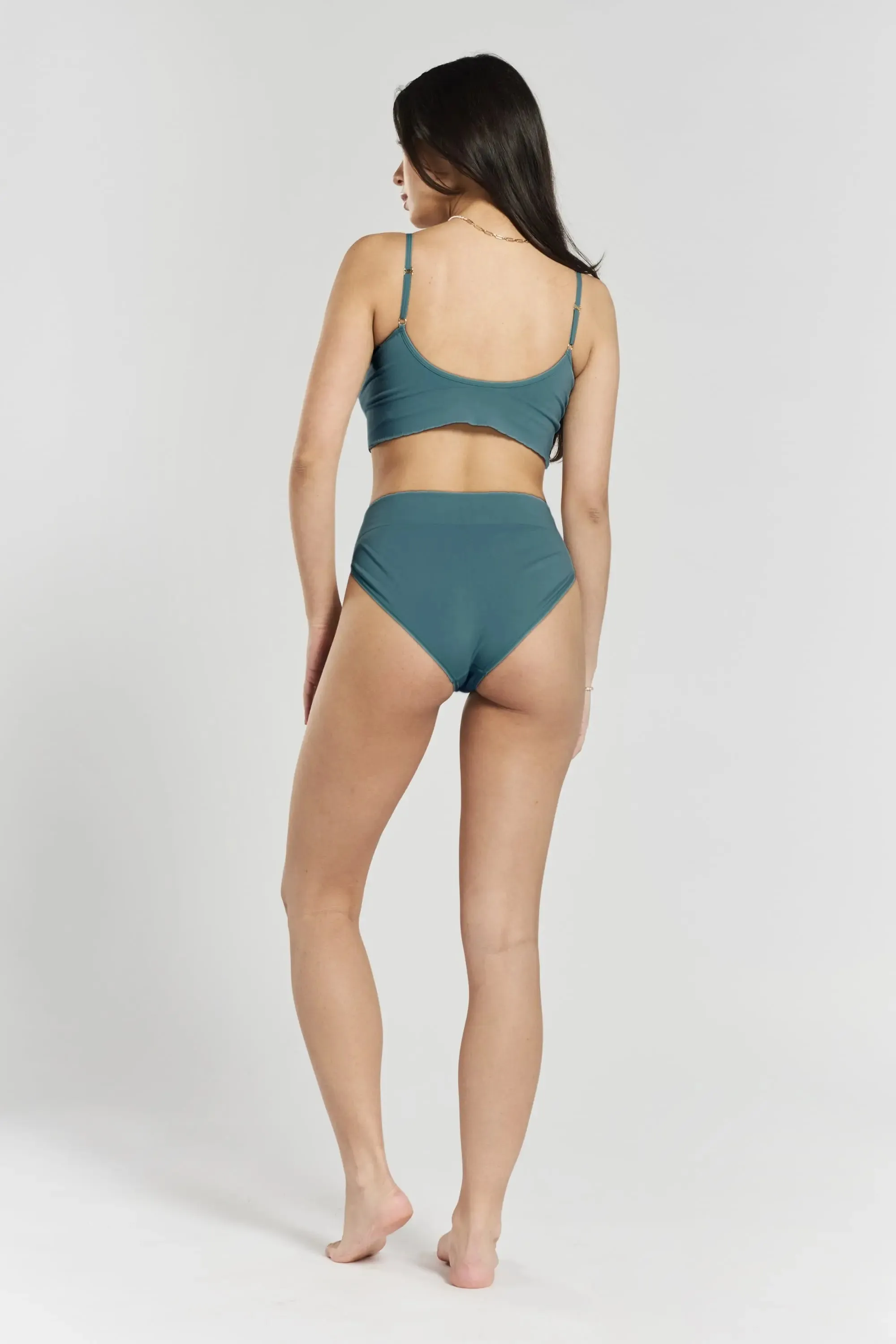 Asagao Seamless Stretch-Bamboo Briefs - Seabed Blue