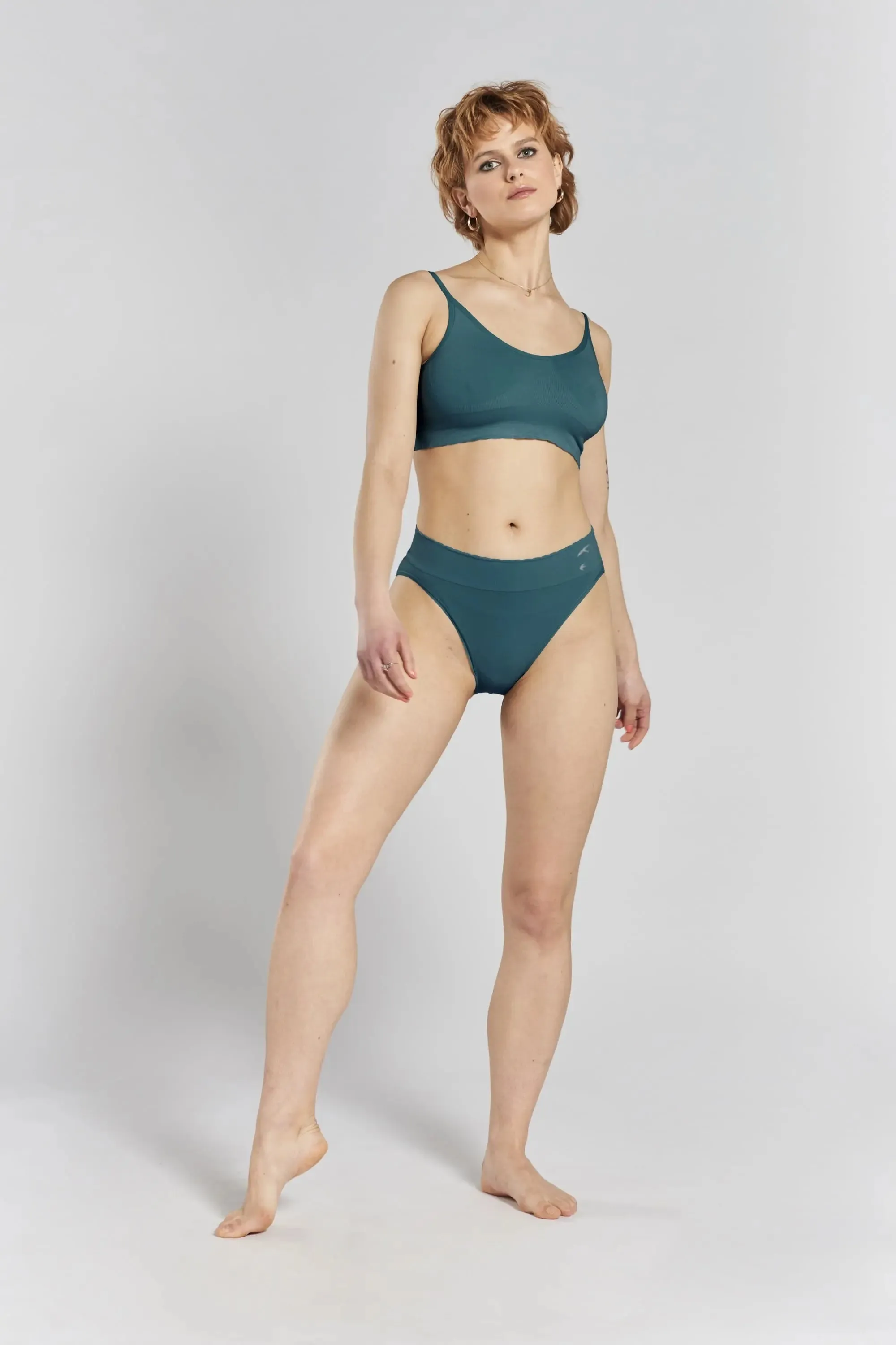 Asagao Seamless Stretch-Bamboo Briefs - Seabed Blue