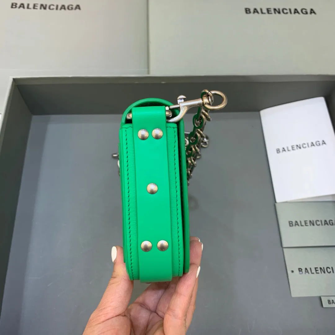 Balen Bondage Wallet With Chain Green, For Women,  Bags 8in/20cm