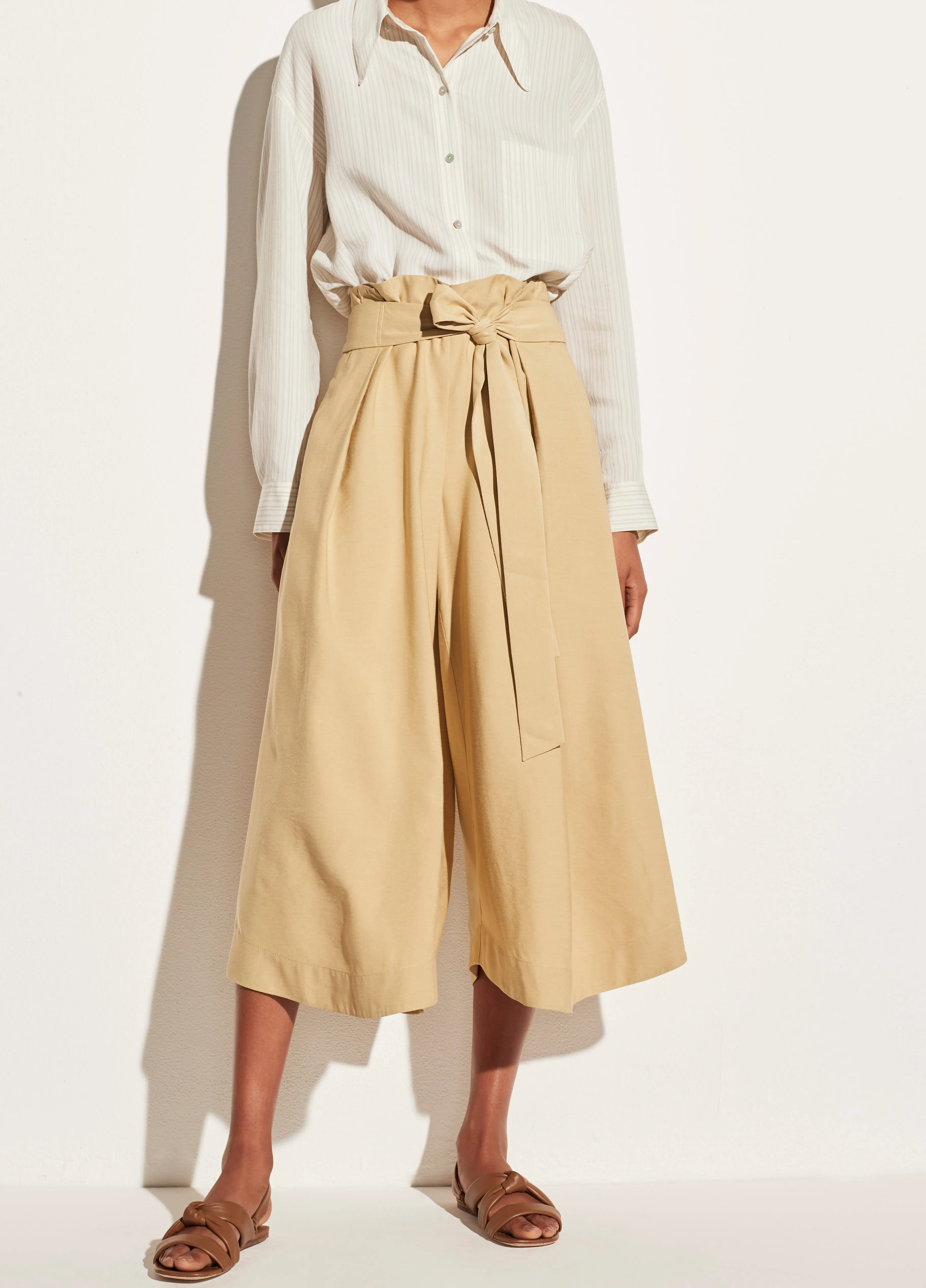 Belted Palazzo Culotte in Maiz