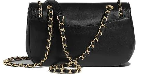 Black Lambskin Flap Bag