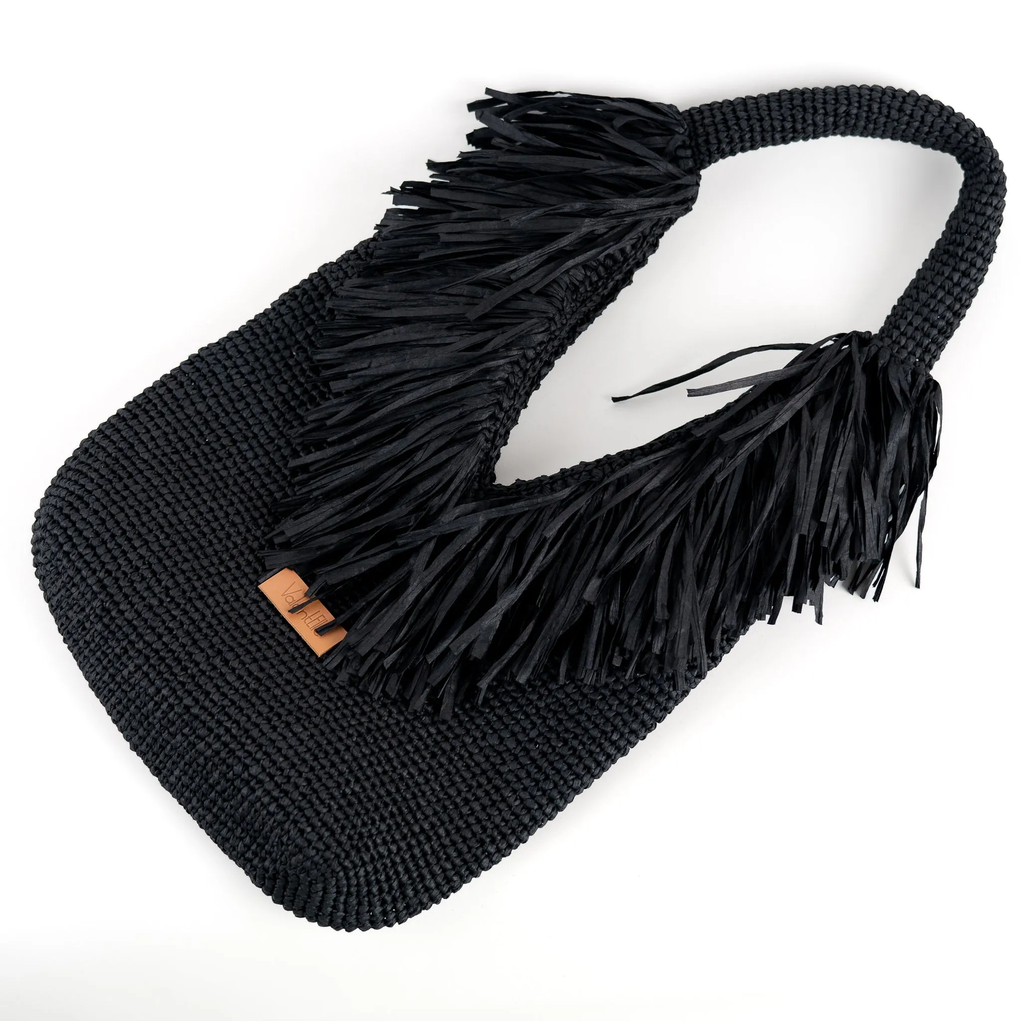 Black Raffia Bag