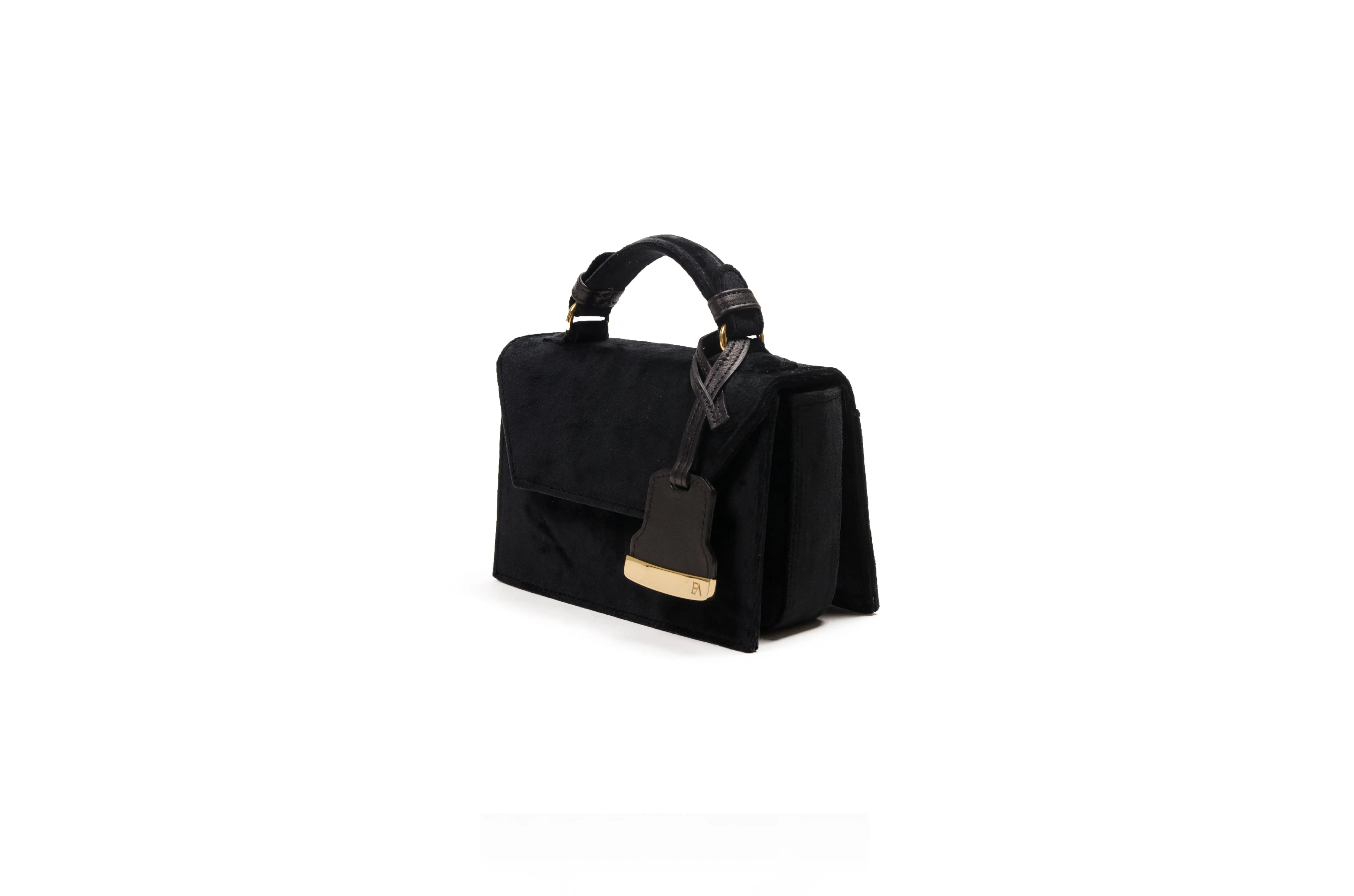 Black Velvet Mini Cynthia Top Handle