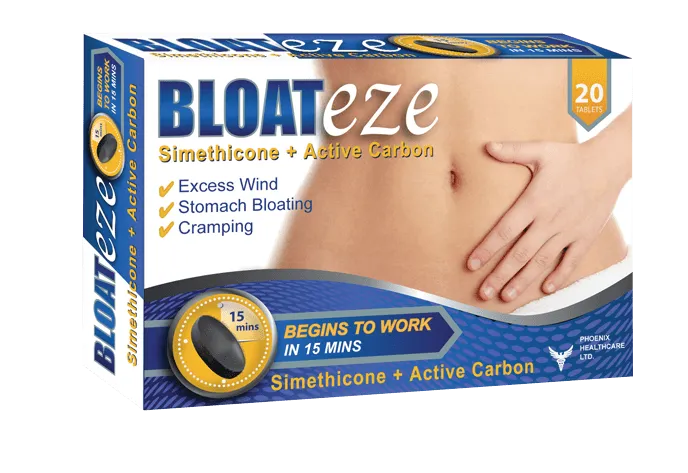 Bloateze Simeticone and Active Carbon Tablets (20)