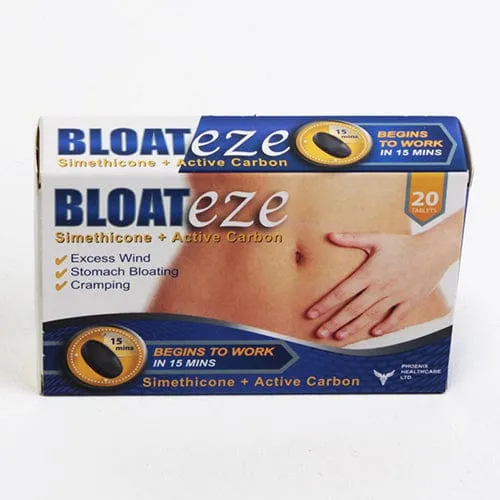 Bloateze Simeticone and Active Carbon Tablets (20)