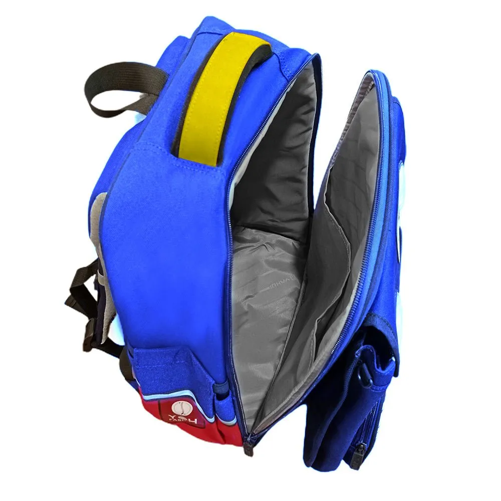 Blue Red Block Kangaroo School Backpack for Kids