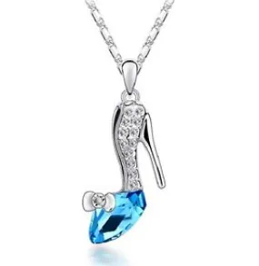 Blue Stiletto Ladies Shoe Necklace