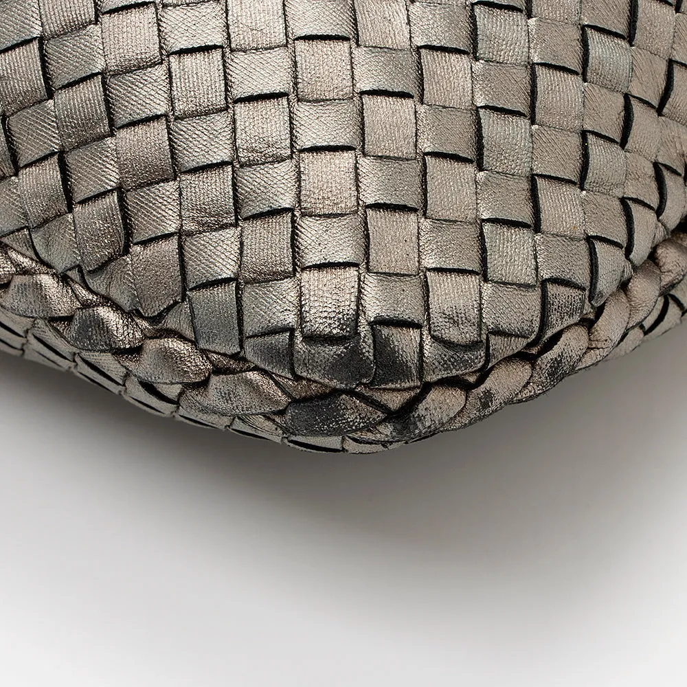 Bottega Veneta Metallic Intrecciato Nappa Veneta Large Hobo (SHF-20546)