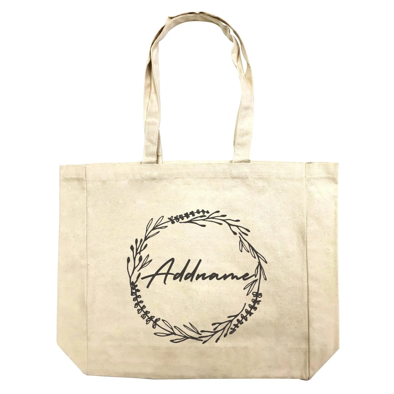 Bridesmaid Monochrome Baby Breath Wreath Addname Shopping Bag