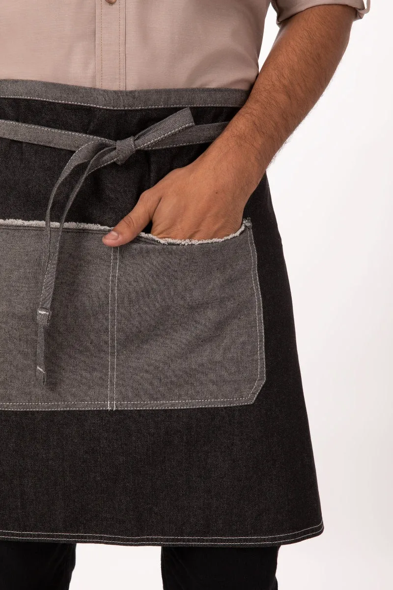 Bronx Black Denim Half Bistro Apron