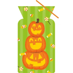 Bulk Halloween Pumpkin Stack Shaped Cello Bag (240 per Case)