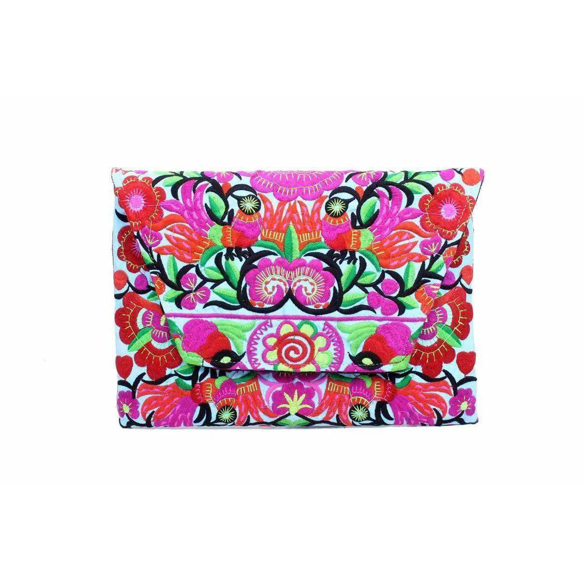 BUNDLE: Flower Embroidered Clutch | iPad Tablet Bag 5 Pieces - Thailand