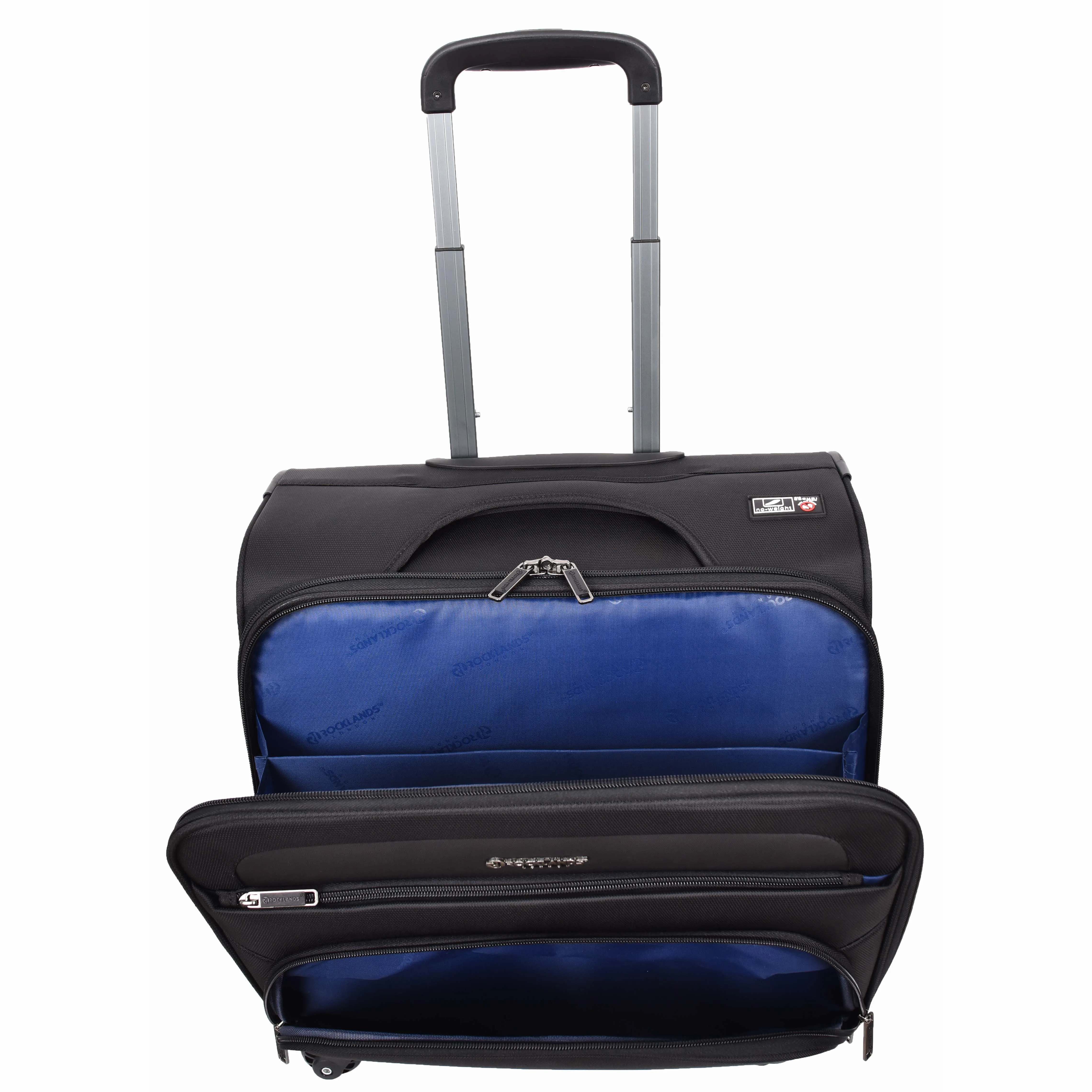 Business Organiser Travel Pilot Case Wheeled Trolley Cabin Bag Chester Black