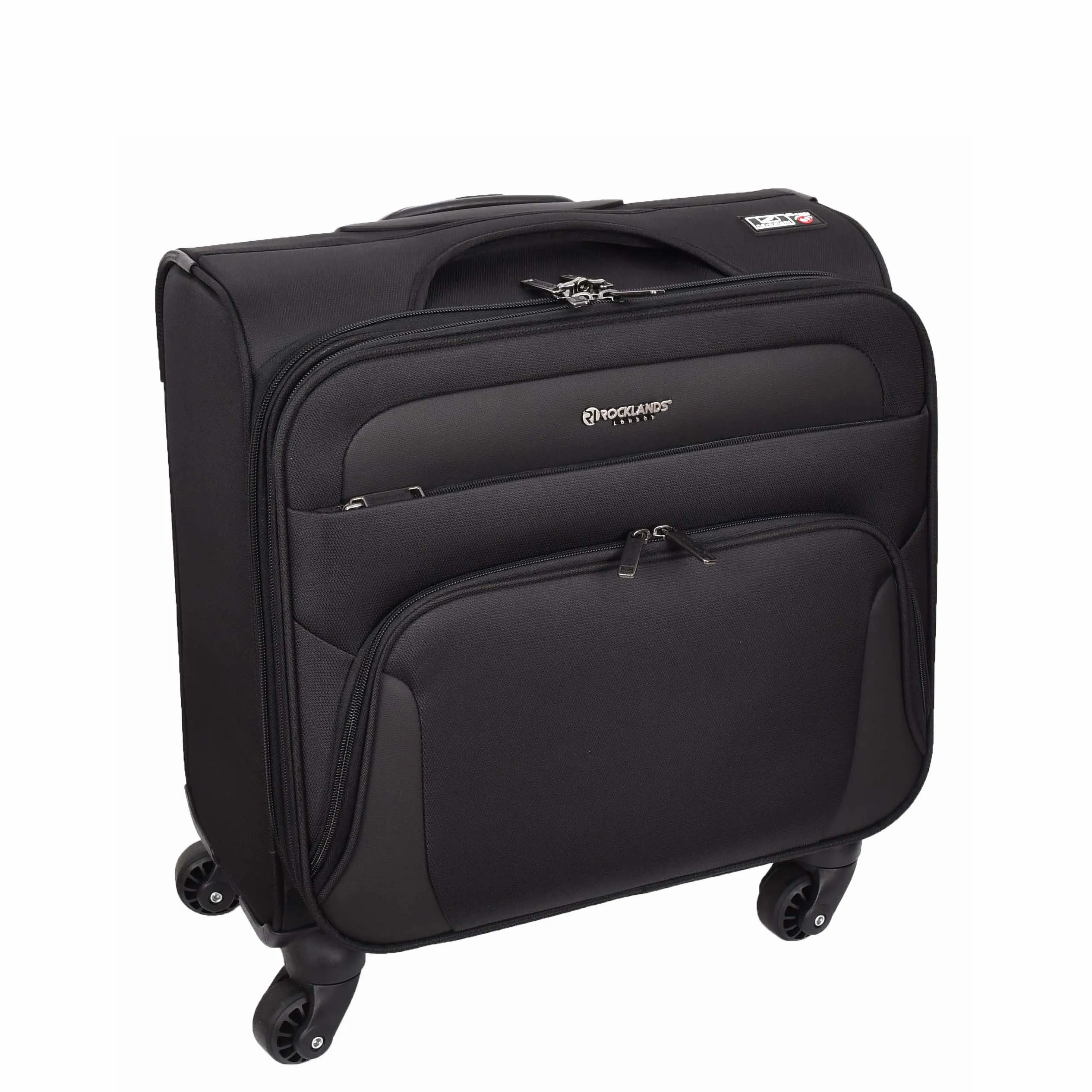 Business Organiser Travel Pilot Case Wheeled Trolley Cabin Bag Chester Black