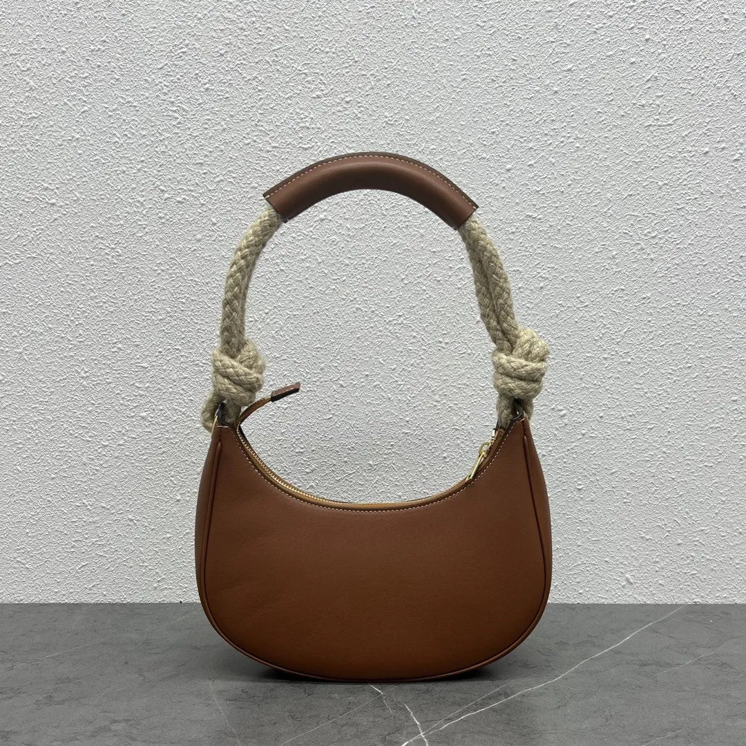 CE Mirror Hobo Bag Brown For Women 9.6in/24.5cm 