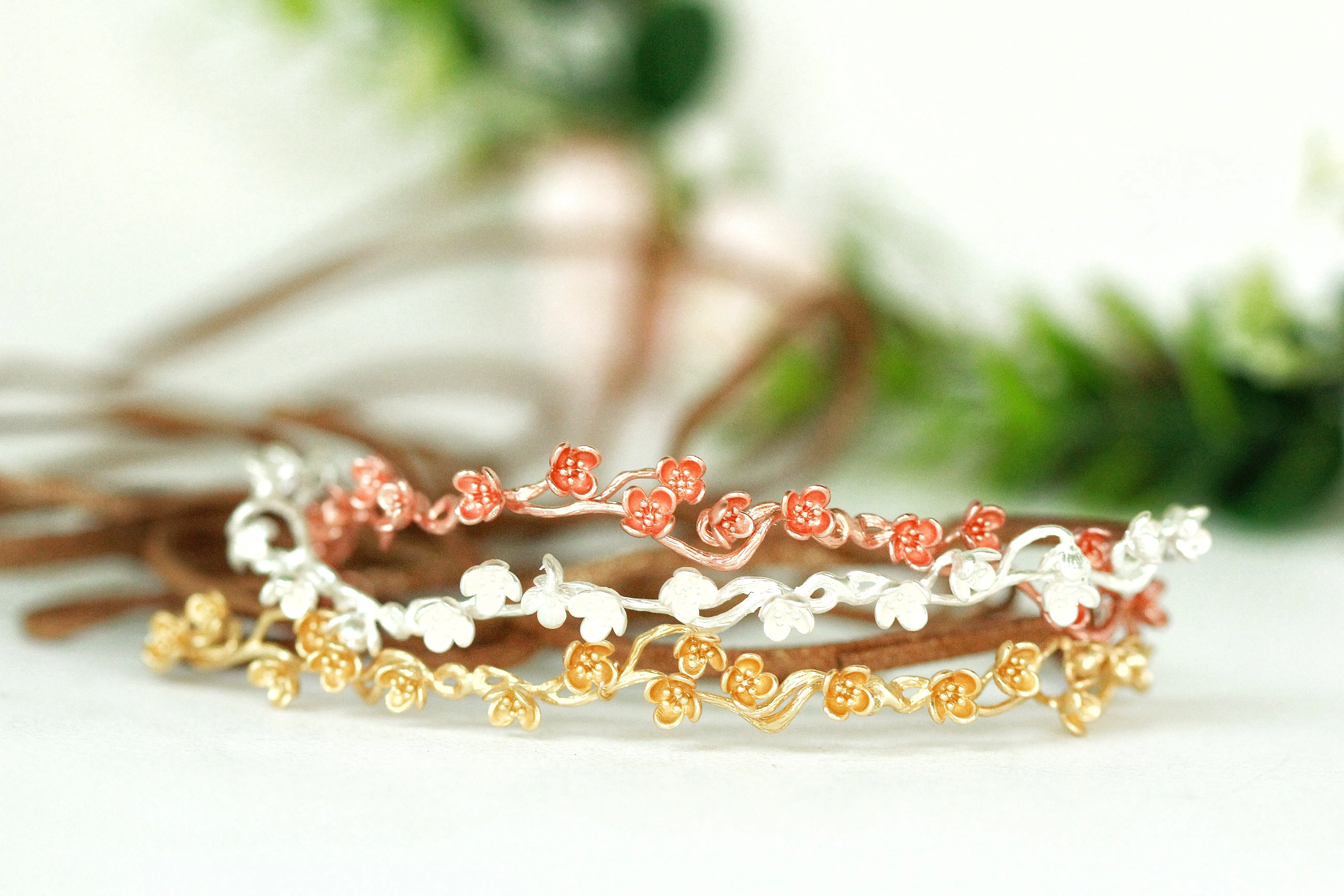 Cherry Blossoms Durable Hair Chain / Wreath - Short version