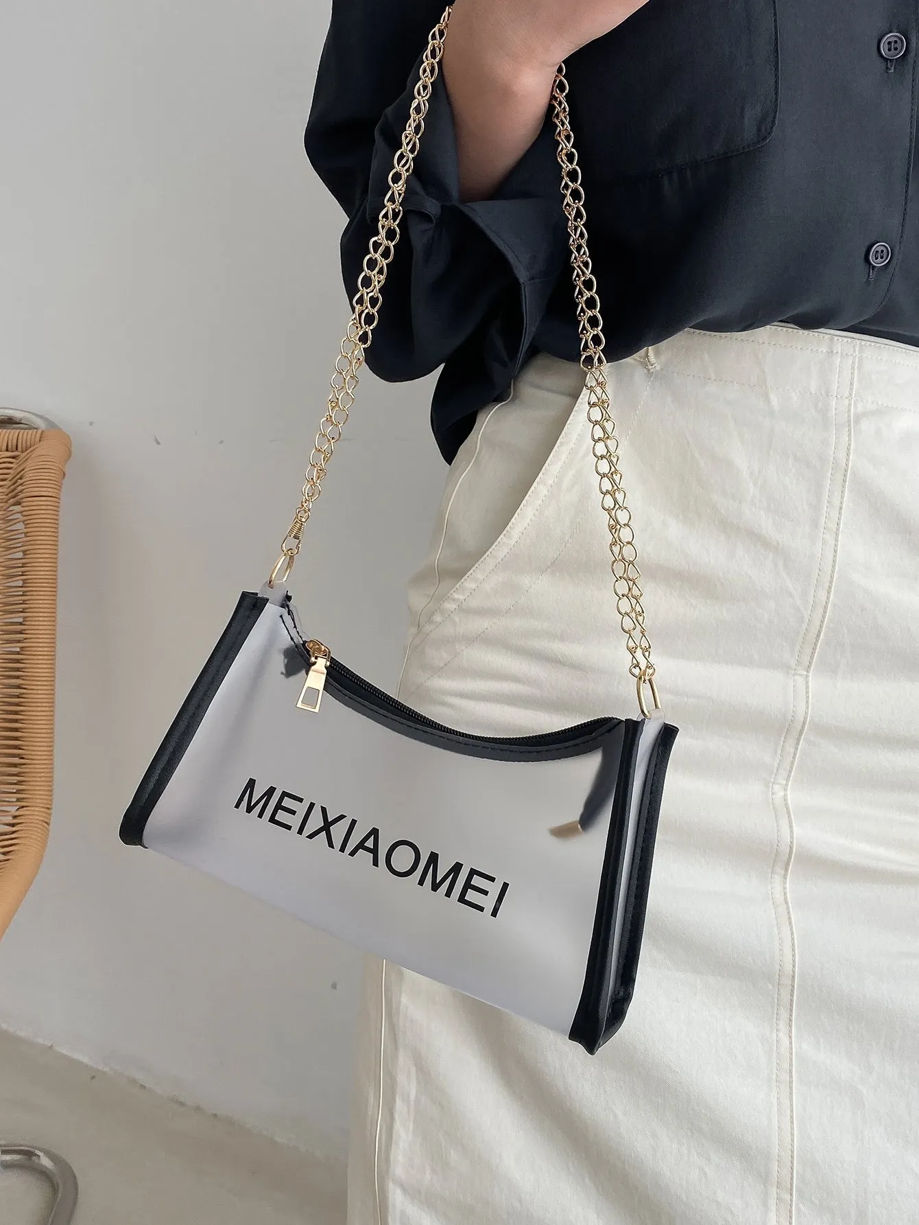 Clear Chain Shoulder Bag