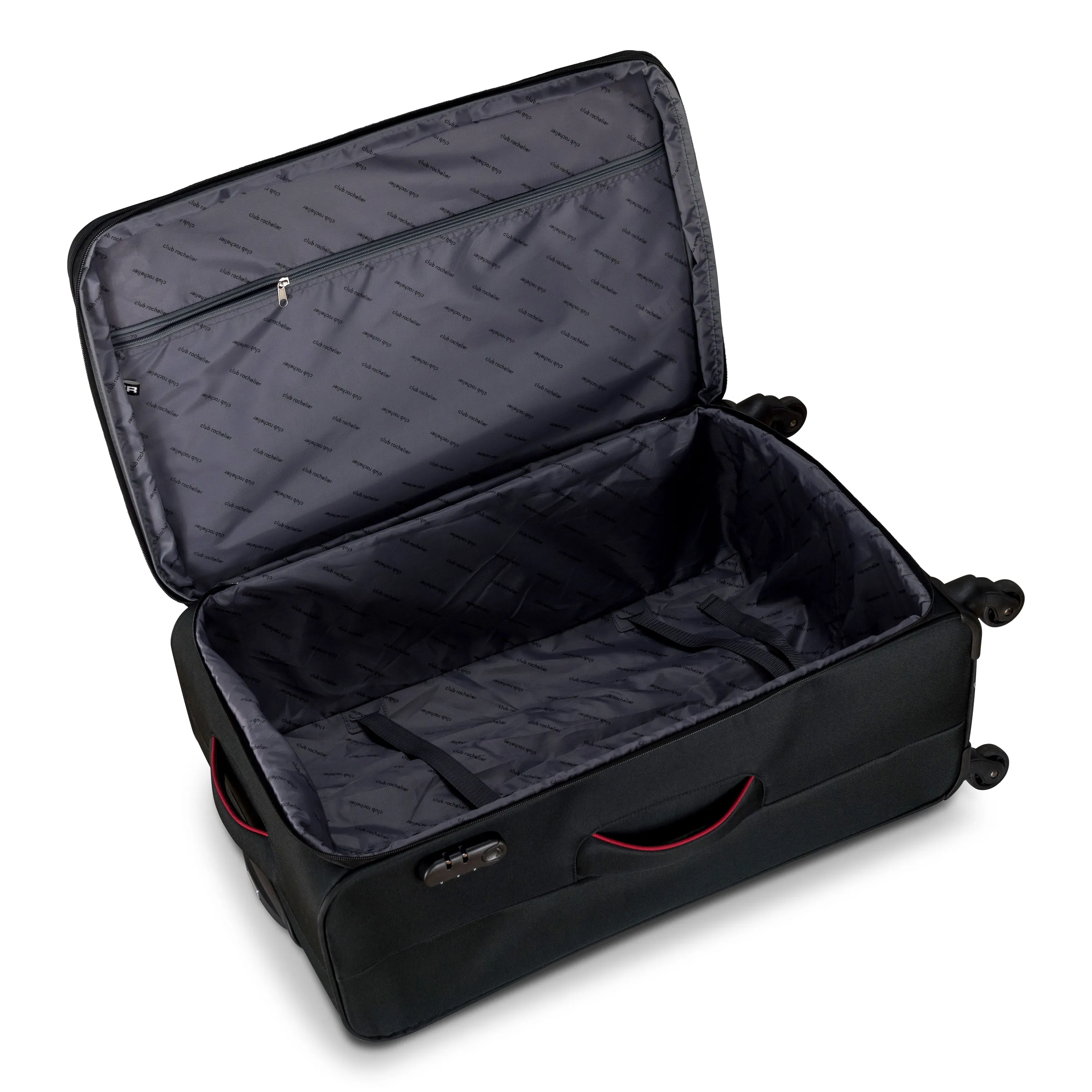 Club Rochelier 3 Piece Set Soft Side Luggage with Contrast Piped Trim